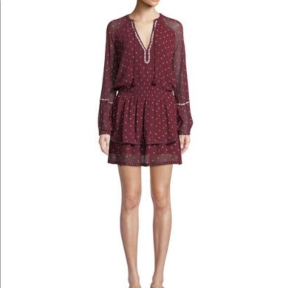 Paige Shanti V-Neck Chiffon Short Dress